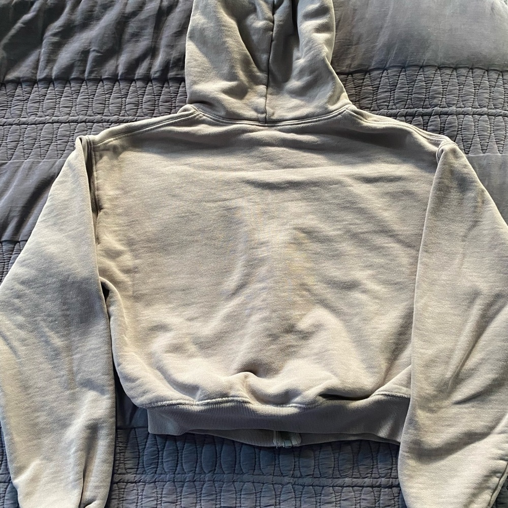 SKIMS Beige/Gray Cropped Full Zip-Up Hoodie - Picture 3 of 4